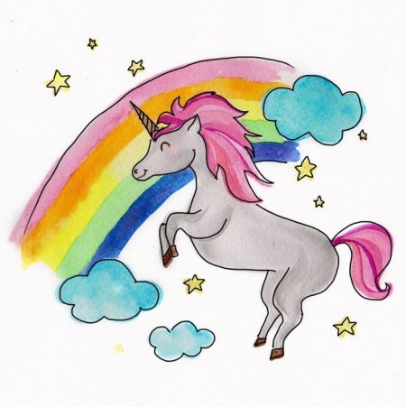 Рисование единорога для детей