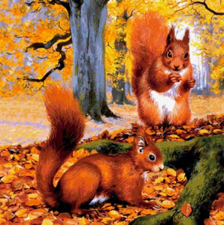 Рисование на тему животные осенью