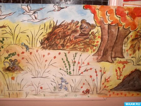 Зимовье животных в лесу