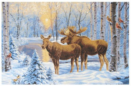 Лось в зимнем лесу