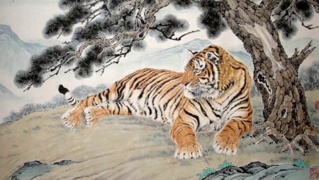 Гохуа китайская живопись тигр