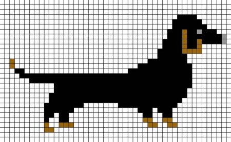 Рисунки по клеточкам собаки