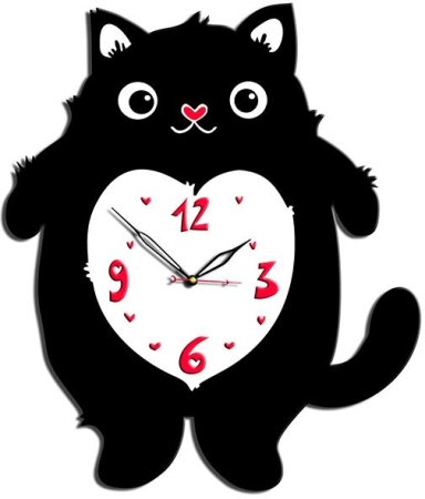 Часы настенные котик