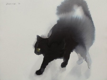 Эндре Пеновац коты акварелью