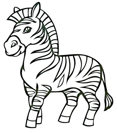 Зебра раскраска для детей