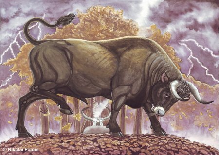 Златорогий тур бык Славянский