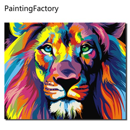 Картина по номерам Радужный Лев 40х50см