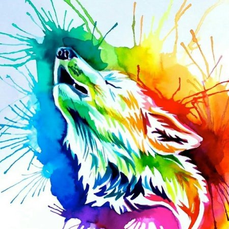 Разноцветные животные арт