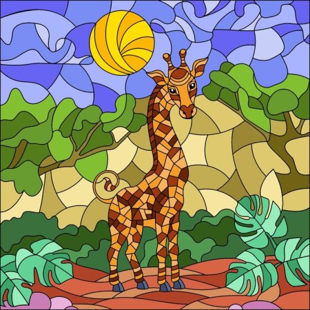 Жираф из мозаики