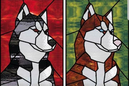 Хаски витраж