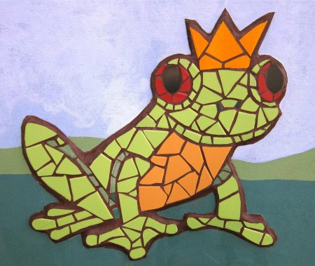 Мозаика из битой плитки животные