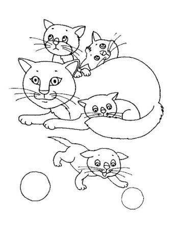Кошка раскраска для детей
