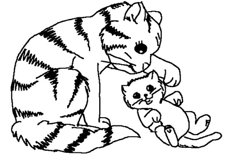 Кошки и собаки. Раскраска
