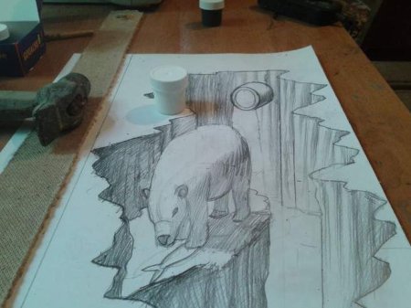 Объемный рисунок животного