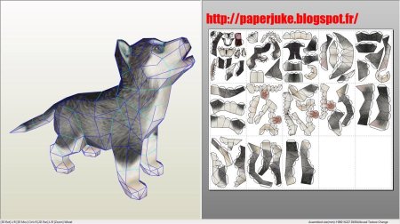 Паперкрафт хаски схема