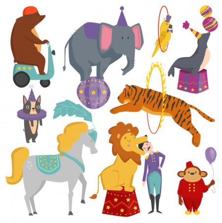 Цирковые животные вектор