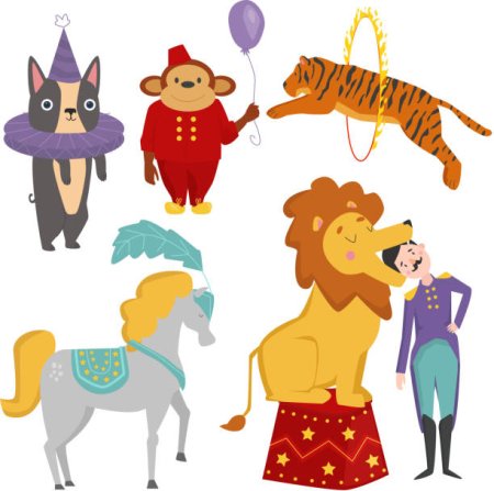 Цирковые животные вектор