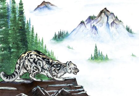 Нарисовать снежного Барса