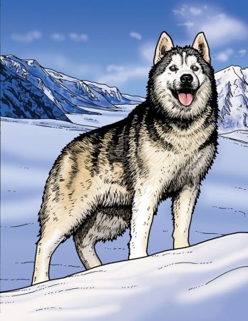 Вышивка Аляскинский маламут