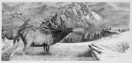 Охотничьи пейзажи карандаш