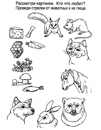 Задания для детей кто что ест