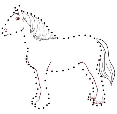 Лошадь по точкам