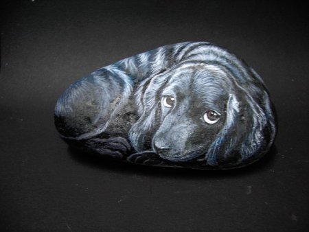 Роспись по камню бычок