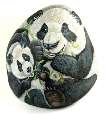 Рисование на камнях животные