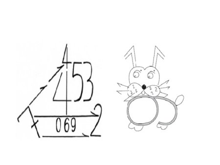 Рисунки цифрами и геометрическими фигурами