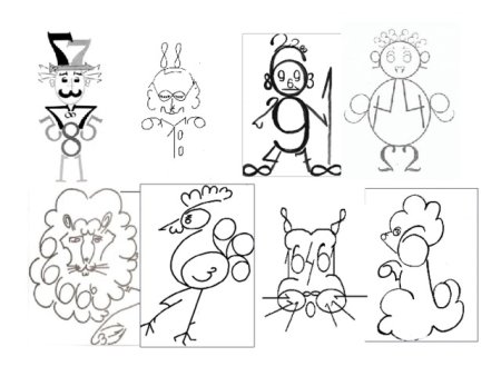 Рисунки цифрами и геометрическими фигурами