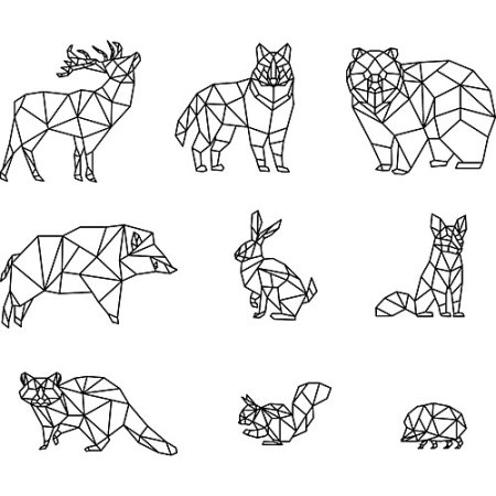 Фигуры животных из геометрических фигур