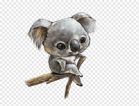 Коала акварелью