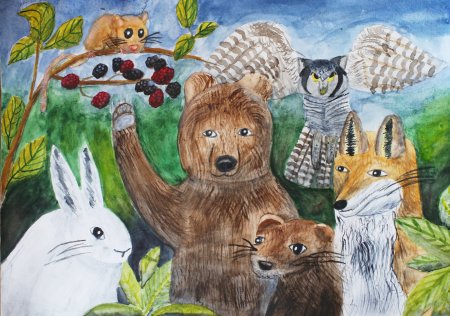 Рисунки животных Московской области