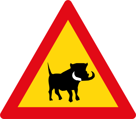 Знак осторожно звери