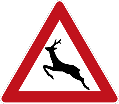 Дорожный знак осторожно лоси