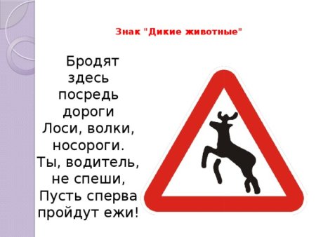 Знак Дикие звери
