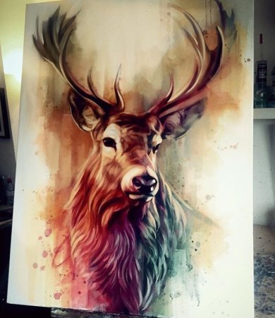 Олень тату реализм