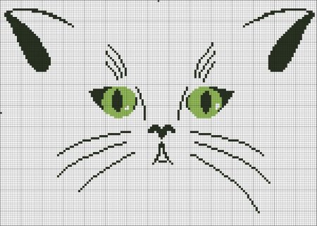 Вышивка морда кота