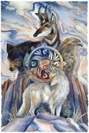 Тотем волк у индейцев