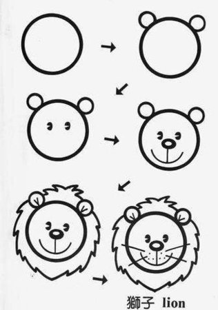 Рисование животных из кругов