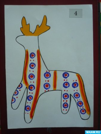 Роспись Олешка рисование в старшей группе