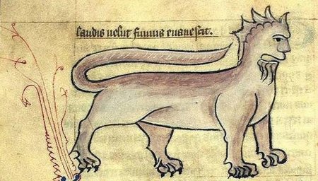 Средневековая гравюра Мантикора