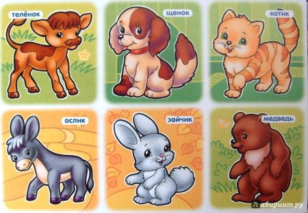 Карточки с животными для детей
