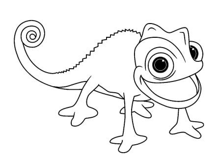 Рапунцель и Паскаль раскраска