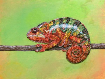 Хамелеон пастелью