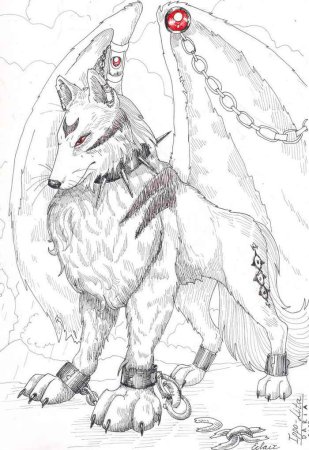 Волк демон рисунок