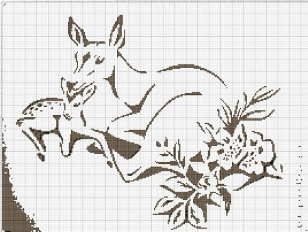 Монохромная вышивка животные