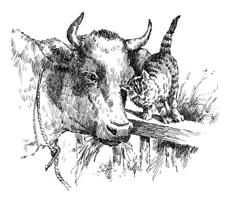 Бык монохром для декупажа