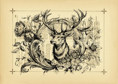 Винтажные черно-белые животные