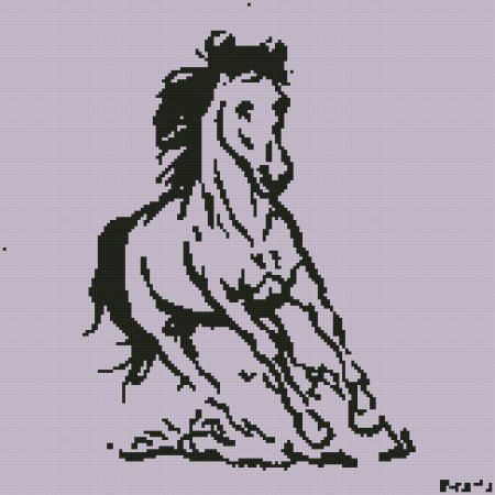 Вышивка крестом монохром лошади схемы